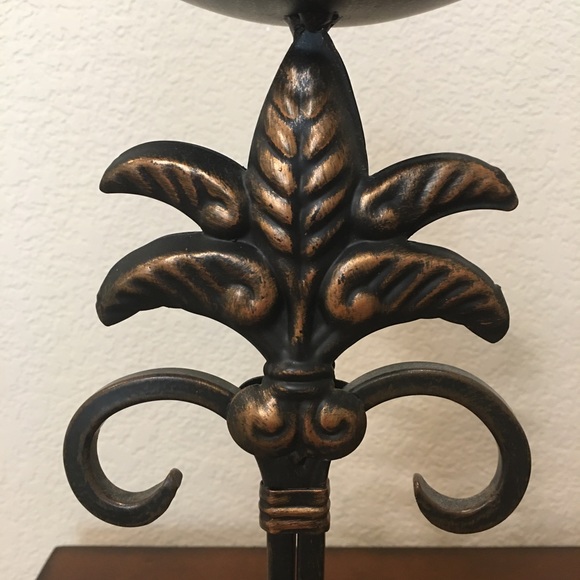 Set of (3) Bronze  Iron Candle Holders - Picture 4 of 6